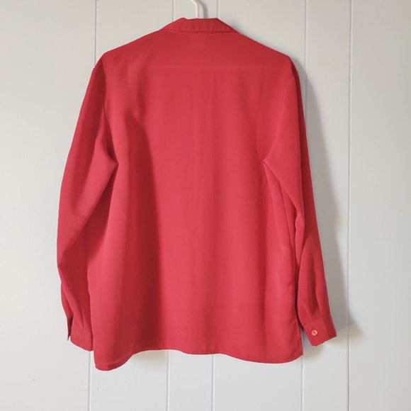 Creation G.S.L Inc Long Sleeve Cranberry Blouse - Picture 2 of 5